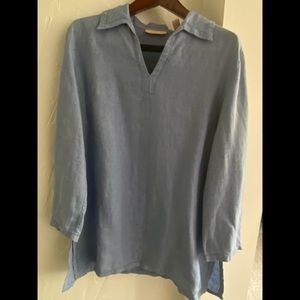 Long sleeve linen V-neck tunic